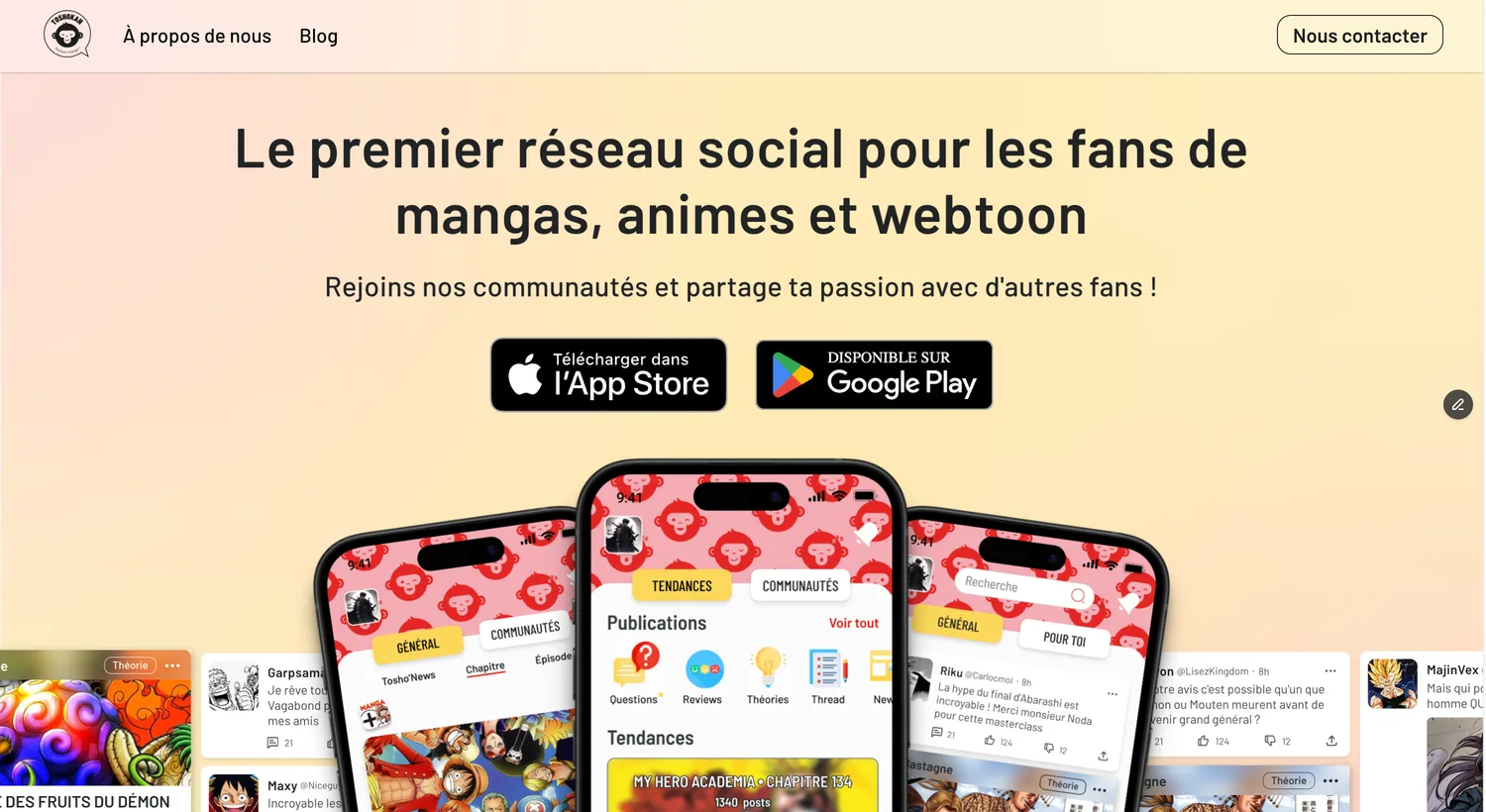 Écrans de l'application Toshokan